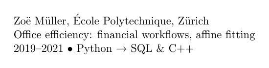 Rendered test line with accented names, fi and ffi ligatures, an en dash, a bullet and an arrow